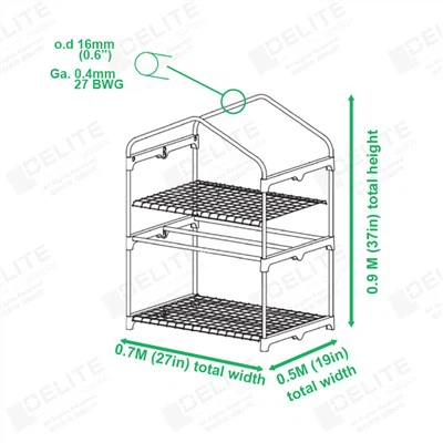 2 Tier Greenhouse Portable Growing Rack