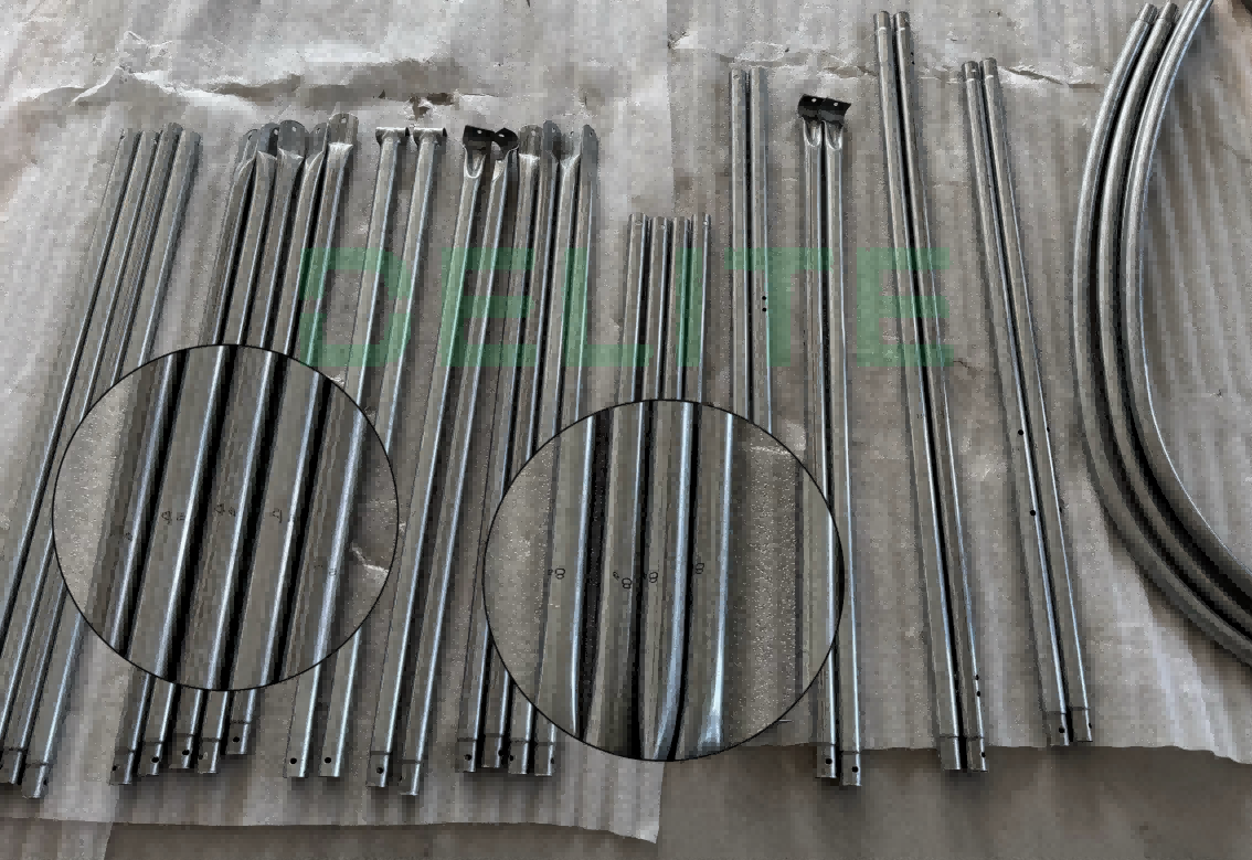 Pre-drilled tubes with number on them Pre-drilled tubes with number on them